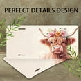 thumbnail image 4 of Highland Cow with Pink and Yellow Floral Crown Front License Plate,Metal License Plate,Funny Standard Plates Personalized Novelty Decorative For Men/Women/Boys/Girls Car 6×12 Inch, 4 of 7