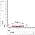 thumbnail image 5 of Gem Stone King 925 Sterling Silver Pink Lab Grown Diamond and Red Created Ruby Bracelet for Women | 2.74 Cttw | Gemstone April Birthstone | Round 5MM, 5 of 5