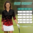 thumbnail image 7 of Uorisanigo Love Heart Womens 3/4 Sleeve Golf Shirts Size L Soft Fashionable Quick Dry Athletic Polo Shirts Versatile Zipper Neck Tennis Tops Casual Outing Wear for Workout Sports, 7 of 7