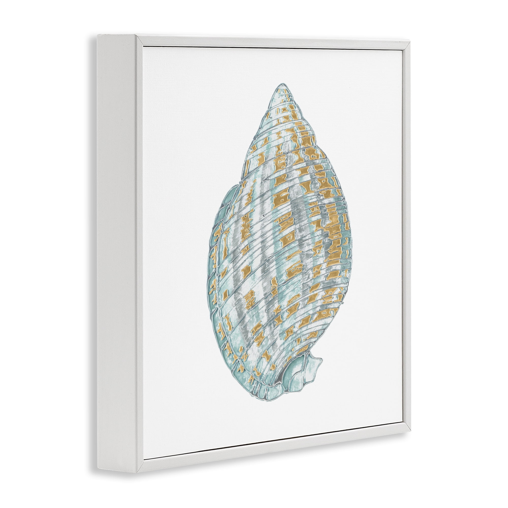 Stupell Industries Regal Shells Spiral White Framed Giclee Art, design by Lorenzo Collective
