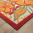 thumbnail image 6 of 8' X 10' Orange And Ivory Floral Stain Resistant Indoor Outdoor Area Rug, 6 of 10