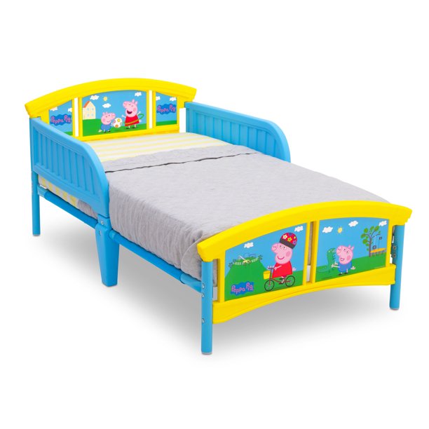 Delta Children Peppa Pig Plastic Toddler Bed, Blue and Yellow Walmart