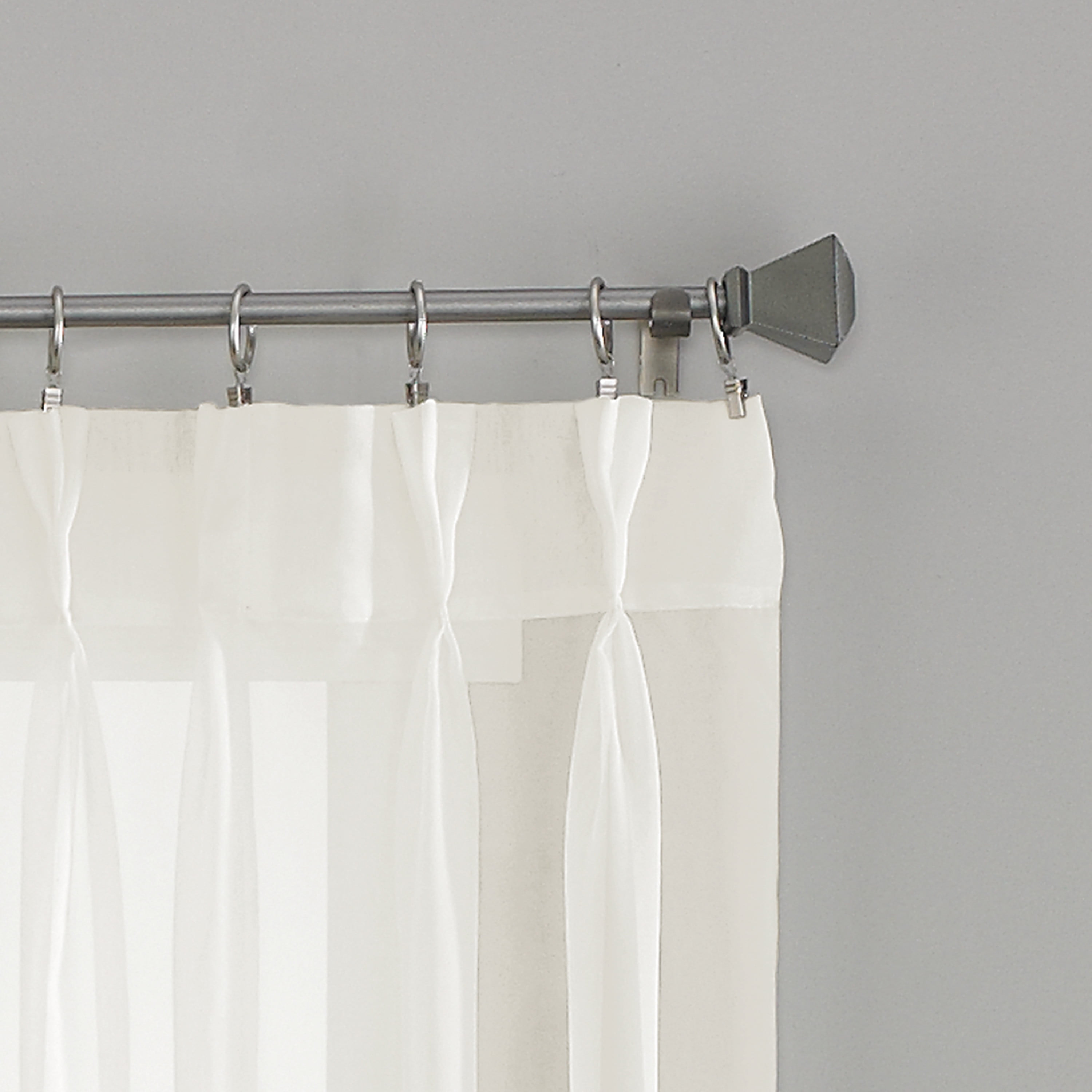 Curtainworks Soho Voile Indoor Curtain, Polyester Sheer Pinch Pleat Single Panel, Oyster, 29" x 108"