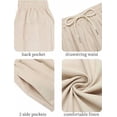 thumbnail image 5 of COOFANDY Men's Cotton Linen Harem Pants Drawstring Casual Cropped Trousers Lightweight Loose Beach Yoga Pants with Pockets, 5 of 6