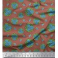 thumbnail image 1 of Soimoi Cotton Jersey Fabric Berries,Leaves & Peony Floral Decor Fabric Printed Yard 58 Inch Wide, 1 of 1