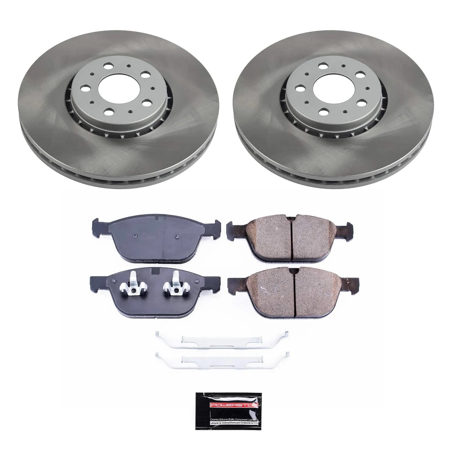 PowerStop Front Semi-Coated Rotor and Low-Dust Ceramic Brake Pad Kit SC5707
