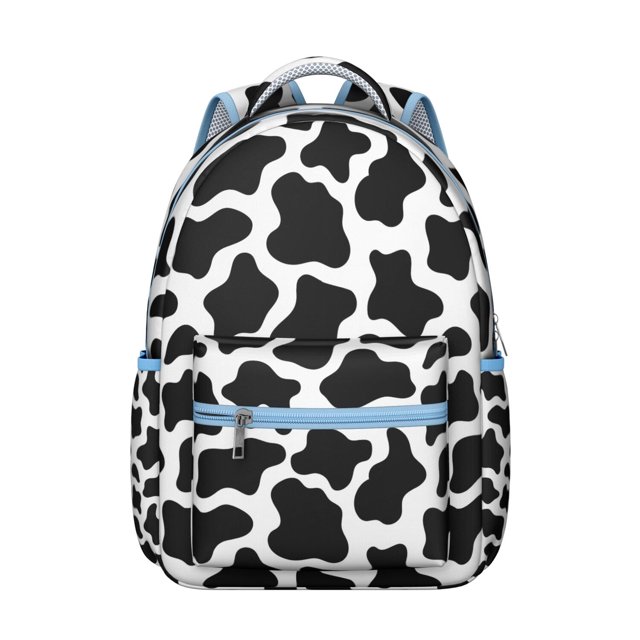 Buffalo Print Students Backpack Minimalist Rustic Farm Design with Abstract Animal Texture Vintage Country Style School Bag
