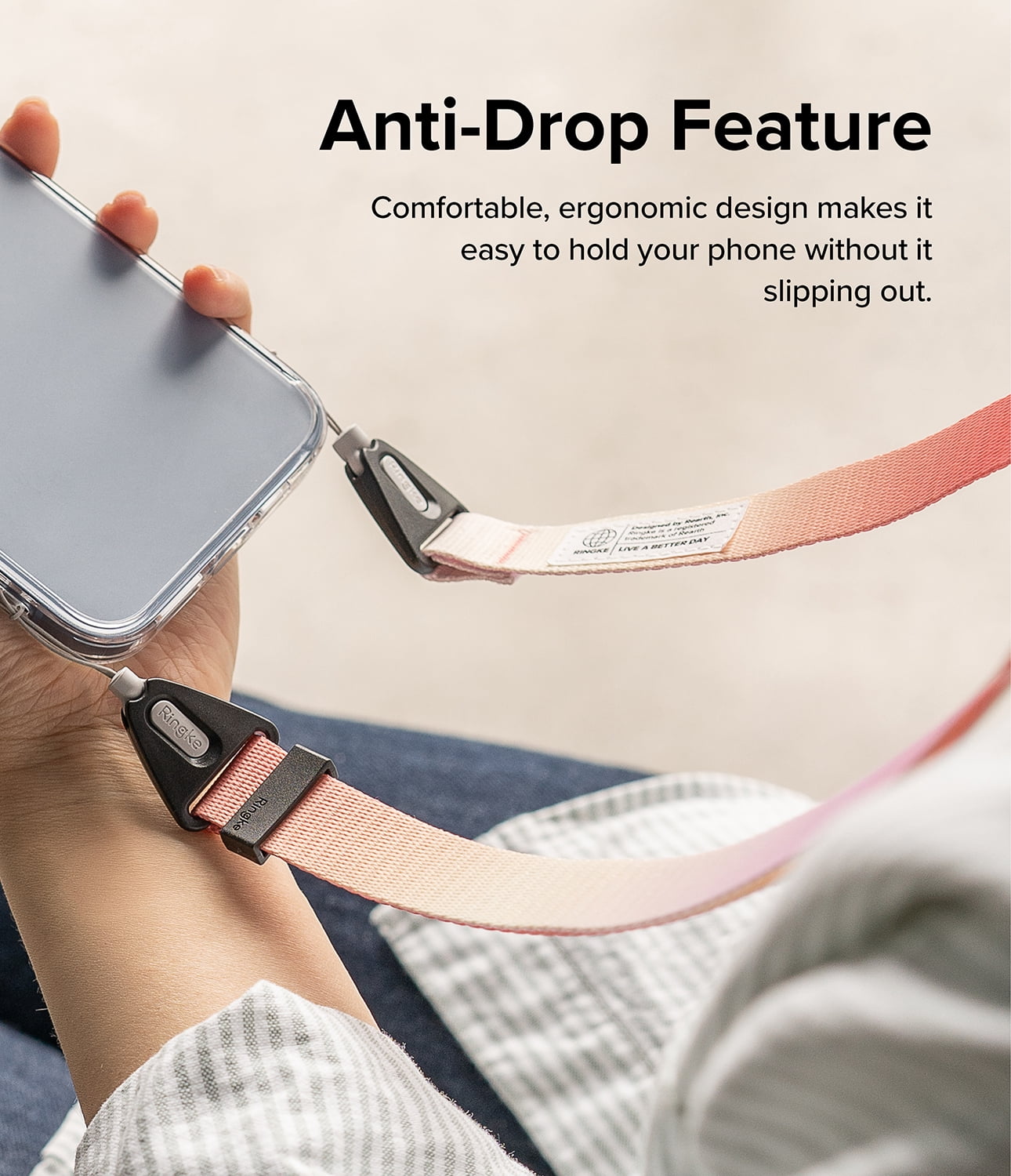 Ringke Shoulder Strap [Phone Lanyard] Designed for Camera Strap and Phone Strap, Adjustable Sturdy Universal Crossbody Strap Compatible with Camera and Phone Case - Aloha Sunset