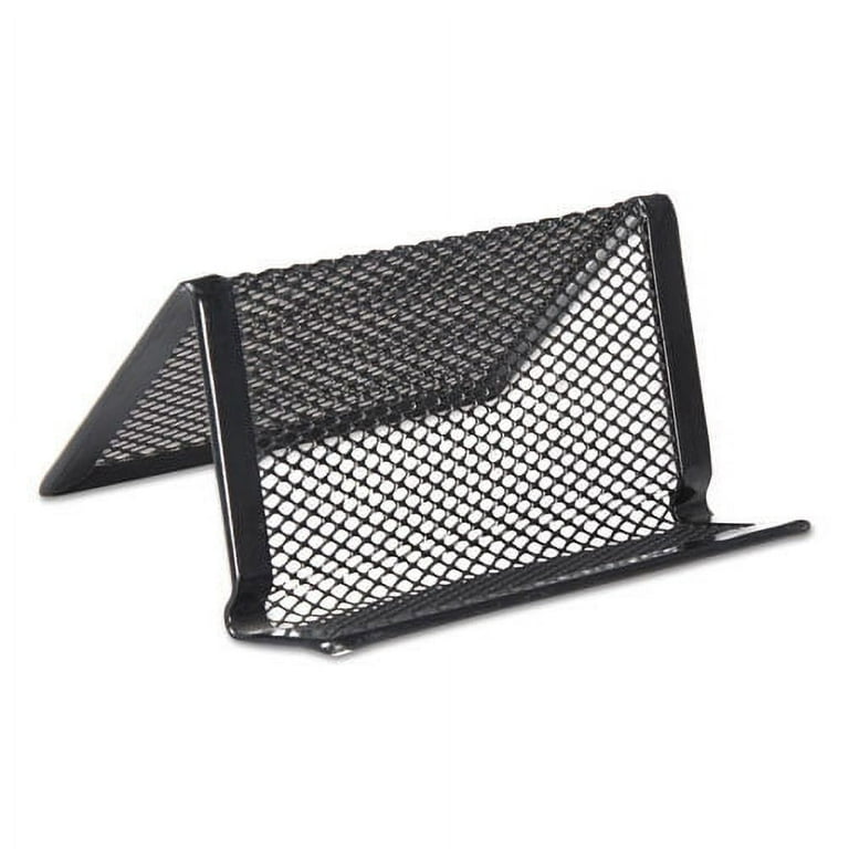 Mesh Metal Business Card Holder, Holds 50 2.25 x 4 Cards, 3.78 x 3.38 x 2.13, Black Mesh Metal Business Card Holder, Holds 50 2.25 x 4 Cards, 3.78 x 3.38 x 2.13, Black