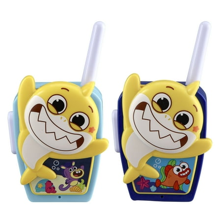 ekids Baby Shark Toy Walkie Talkies for Kids, Indoor and Outdoor Toys for Kids and Fans of Baby Shark Toys for Boys and Girls
