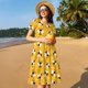 thumbnail image 4 of Disketp Cute Bee Butterfly Yelllow para Vestido de Manga Corta para Mujeres, Vestidos de Verano para Mujeres, Casual y Holgado para la Playa, 4 of 6