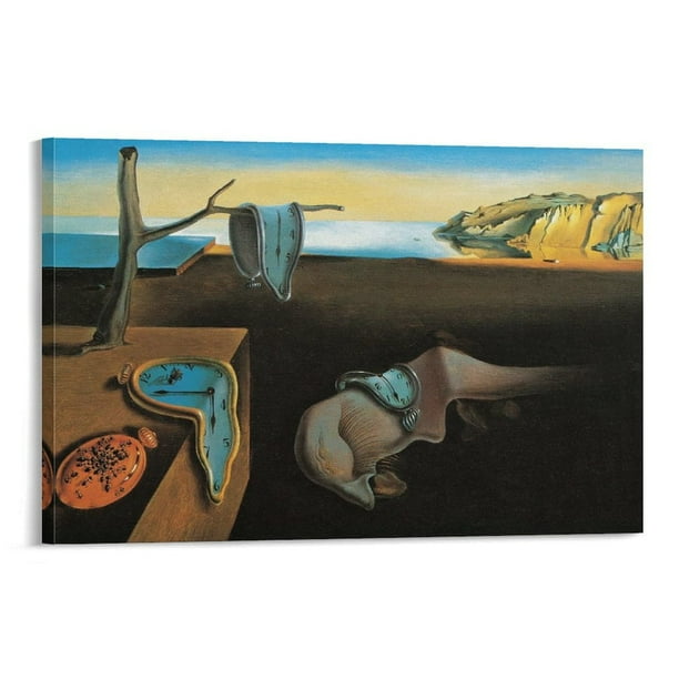 Póster de Salvador Dalí La persistencia de la memoria, pintura sobre lienzo, arte de pared, póster de desplazamiento, impresión de imagen, decoración de paredes de sala de estar, carteles para el