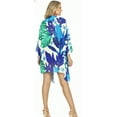 thumbnail image 2 of HAPPY BAY Women Loose Casual Beachwear Cover Top Dress Duster Kimono L-XL Azure, Floral, 2 of 5