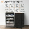 thumbnail image 4 of Small Nightstand Dresser, 4 Drawer Fabric Storage Bins Organizer, Black, 4 of 7