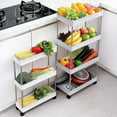 thumbnail image 3 of 2/3/4 Tier Slim Narrow Storage Cart Mobile Shelf Unit Drawer Organizer Slide Out Trolley Cart Rack For Kitchen Bathroom Laundry, 3 of 5