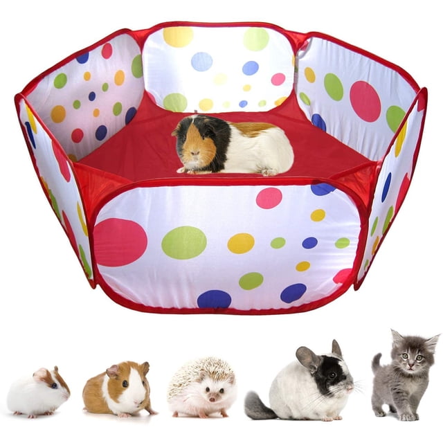 Parque para cobayas, plegable, portátil, para animales pequeños, para abrir en interior y exterior, para cobayas, erizos, hamsters, chinchillas y conejos