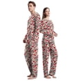 thumbnail image 4 of FCCEXIO-Conjunto de pijamas con estampado Digital de Navidad para pareja, ropa de dormir de manga larga con cuello redondo y pantalones para el hogar, 2 piezas, 4 of 4