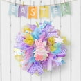 thumbnail image 2 of Easter Bunny Welcome Wreath with Colorful Ribbons and Mesh Perfect Spring Door Decoration for Home or Office, 2 of 9