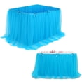 thumbnail image 2 of Table Skirt Tulle for Party Wedding Birthday Decorations, Polyester Table Cloth Skirting for Rectangle Round Tables, Reusable Table Cover for Banquet Buffet Celebration Events, 1 X Table Skirt, 2 of 9