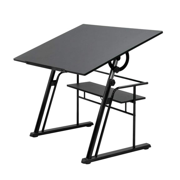 Studio Designs Zenith Height Adjustable, Adjustable Top Drafting Table in Black
