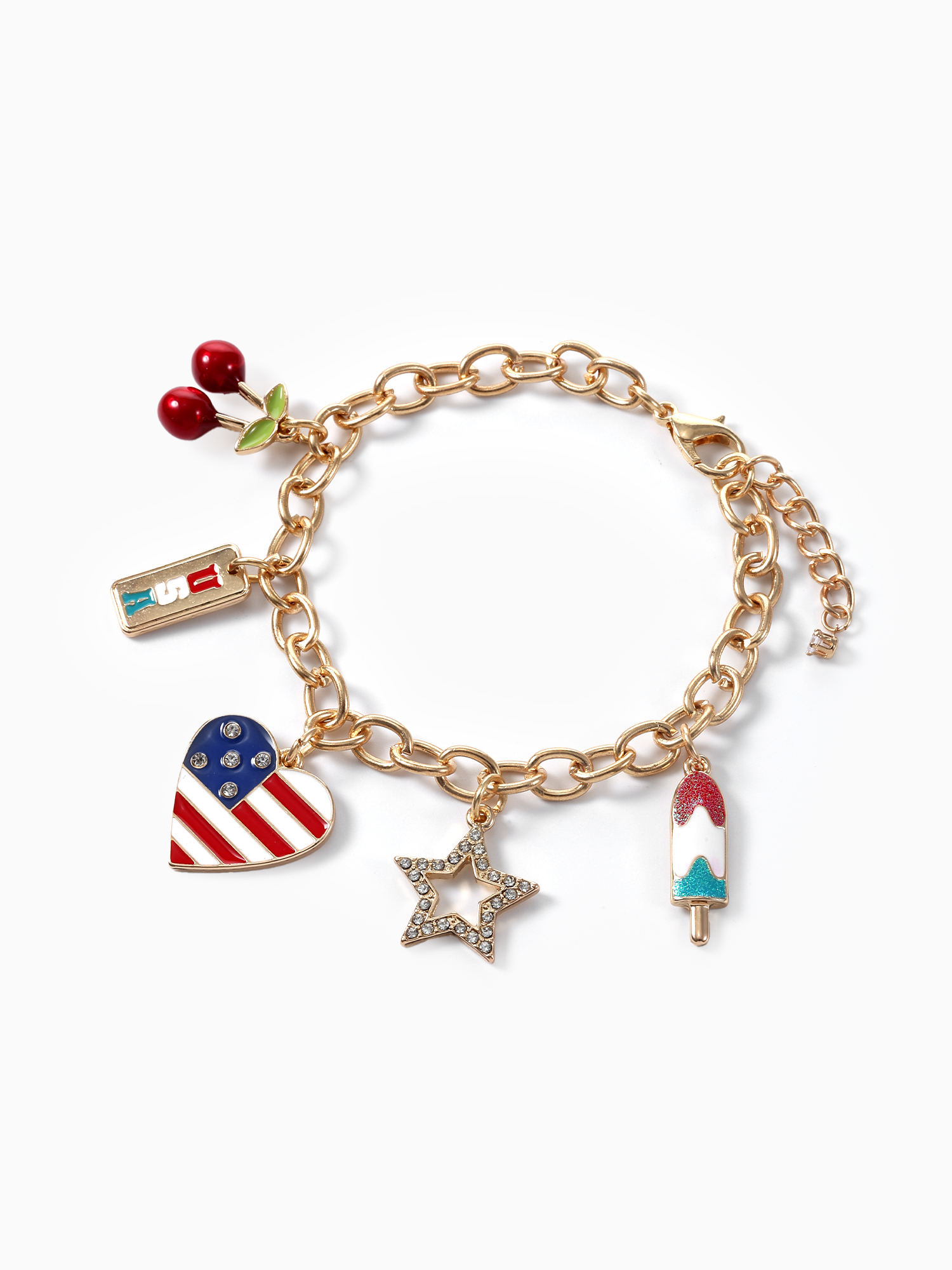 Way to Celebrate Americana Gold Charm Bracelet