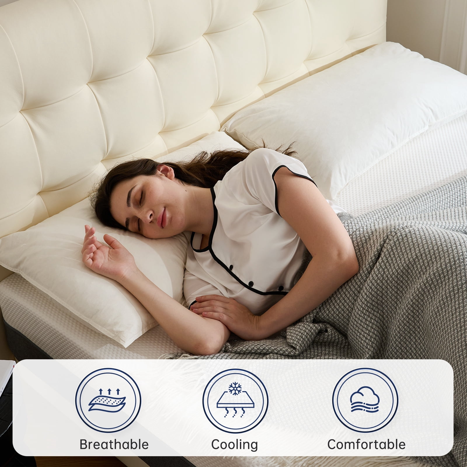 Babyqueen King Size Mattress, 12 Inch Cooling Gel Memory Foam Mattress in a Box, Medium Firm Support, Motion Isolation, Pressure Relief, CertiPUR-US Certified