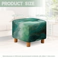 thumbnail image 3 of SCRAWLGOD Cloud Print Teal Ottoman Cover Square, Washable Small Ottoman Cover - Stretch Ottomans Slipcover, with Elastic Band, Soft for Storage Stools, 3 of 7
