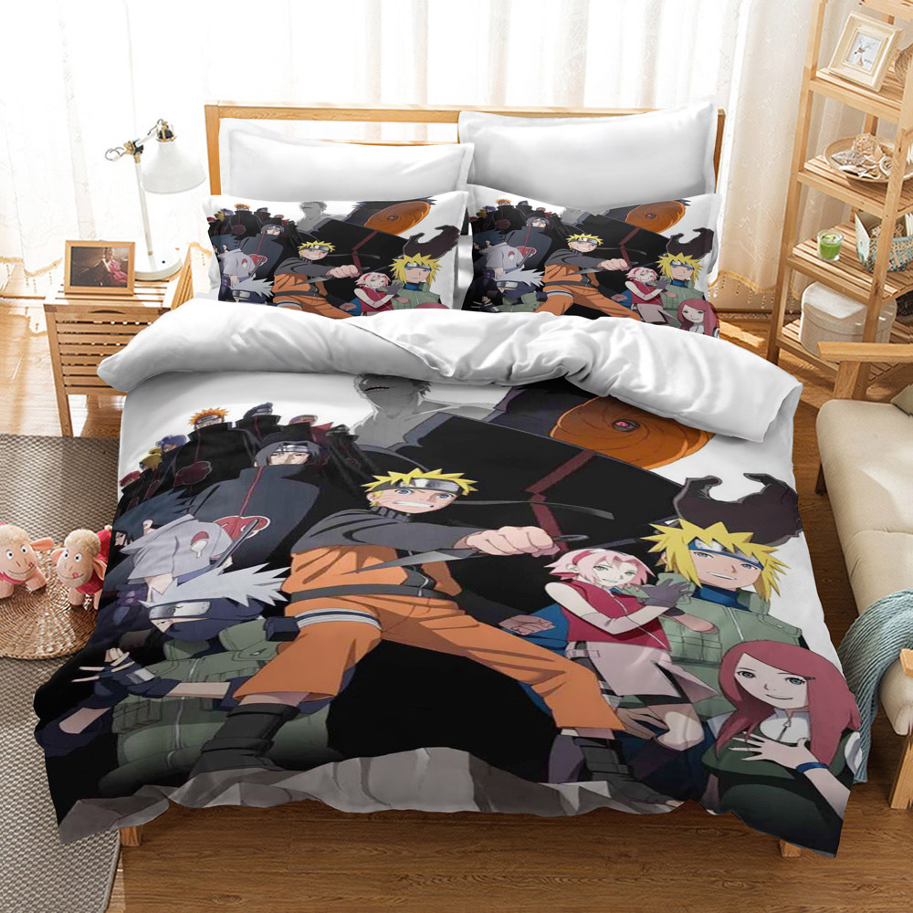 Anime NARUTO Bedding Set 3D Printed Duvet Cover, Soft Microfiber Naruto