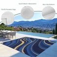 thumbnail image 3 of Navy Blue Moire Outdoor Rug for Patio/Deck/Porch, Non-Slip Large Area Rug 3 x 5 Ft, Modern Abstract Art Indoor Outdoor Rugs Washable Area Rugs, Reversible Camping Rug Carpet Runner, 3 of 8