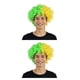 thumbnail image 1 of Vogacara Payaso Peluca Cabello Rizado Navidad Pelos sintéticos Aficionados al fútbol Amplia aplicación Fiestas Multicolor Headwearing Brasil Brasil Tamaño libre 2piezas, 1 of 6