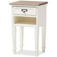 thumbnail image 1 of Bowery Hill Table de Chevet Moderne 1 Tiroir en Chêne Vieilli Blanc, 1 of 8