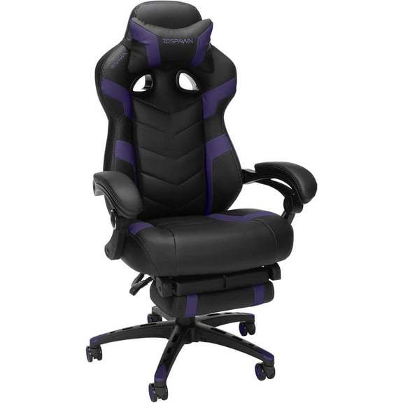 110 Ergonomic Gaming Chair With Footrest Recliner - Racing Style High Back PC Computer Desk Office Chair - 360 Swivel, Lumbar Support, Adjustable Headrest Pillow, Padded Armrests, 2021 Purple