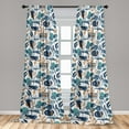 thumbnail image 2 of Botanical Window Curtains, Watercolor Design Blooming Leaves and Branches Modern Cold Colors, Lightweight Decor 2-Panel Set with Rod Pocket, Pair of - 28"x84", Slate Blue Seafoam Amber, by Ambesonne, 2 of 3