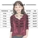 thumbnail image 3 of Top de terciopelo liso para niña con cuello redondo y mangas largas., 3 of 6