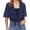 Navy, variant on Bexdxz Women's Chiffon Cropped Shrugs for Dress Short Sleeve Tie Front Cardigan Light Brown XL