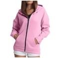 thumbnail image 5 of Akiihool Hooded Sweatshirts for Women Womens Zip Up Hoodies Fleece Jackets Oversized Sweatshirts Fall Fashion Outfits Sweaters Winter Clothes Red,M, 5 of 8