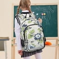thumbnail image 7 of FORMRS Unisex School Backpack 17" Student Travel Bag with Laptop Compartment, Light Floral Pattern, 7 of 7