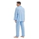 thumbnail image 4 of GLOBAL Conjuntos de Pijamas de Algodón para Hombre, Ropa de Dormir de Manga Larga con Botones, Ropa de Dormir Cómoda, Conjunto de Pijama Suave Elegante Azul XXL, 4 of 7