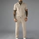thumbnail image 2 of Pantalones de Cintura Elástica para Hombre Set Casual de Verano con Cremallera de Manga Corta Y Pantalones de Bolsillo con Cordón con Bolsillos de Cremallera para Hombres, 2 of 9