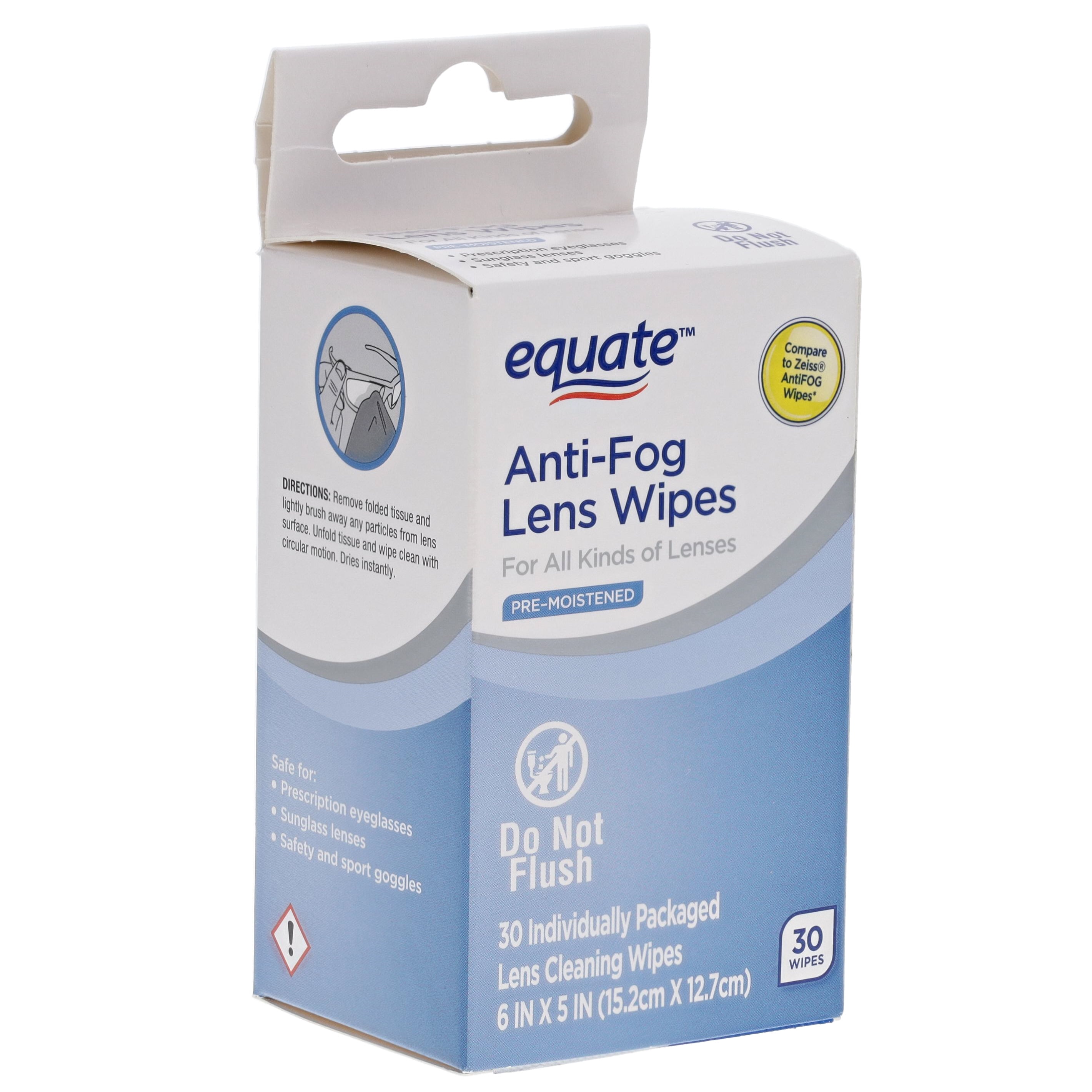 Equate Pre-Moistened Anti-Fog Lens Cleaning Wipes, 30 Count