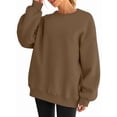 thumbnail image 2 of Sudadera con Capucha de Gran Tamaño para Mujer, Suéteres de Larga con Cuello Redondo de , Conjuntos Cómodos de Moda de Otoño. Marrón XL, 2 of 9