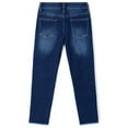 thumbnail image 2 of KIDSCOOL SPACE Kids Raw Edge Legs Elastic Band Inside Soft Washed Slim Jeans,Blue,5-6 Years, 2 of 6