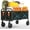 Dark Green, variant on Riedhoff Foldable Wagon with Wheels 220L, Drink Holders & Adjustable Handle, Red