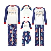 FAROOT Christmas Family Pajamas Sets Wonderful Time of The You Tops Deer Pants Dad Mom Kids Baby Sleepwear Pyjamas