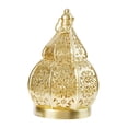 thumbnail image 3 of Lámpara de jardín portátil con forma de calabaza hueca, candelabro de mesa, portavelas decorativo para patio, hogar, estante, fiestas. oro, 3 of 8
