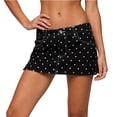thumbnail image 5 of UAMVSH Womens Denim Skirt Stretchy Low Waist Polka Dots Print Short Skirts Side Split Casual Mini Jean Skirt with Pockets, 5 of 7