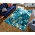 thumbnail image 3 of Modern Turquoise Marble Machine Washable Rug Luxury Blue Colorful Area Rugs with Non Slip Rugs for Living Room Bedroom Carpet Stain Resistant, Home Decor Office Rug 5x8ft, 3 of 6