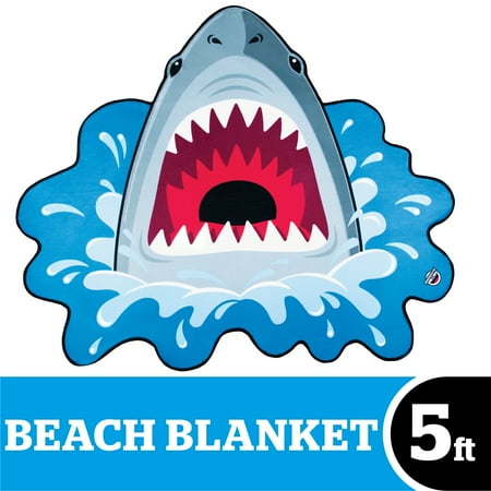 Giant Shark Bite Beach Towel, Oversized Beach Towel, Ulta-Soft Microfiber Towel, 5 Feet Wide, Washing Machine Friendly by BigMouth Inc
