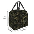 thumbnail image 3 of Easygdp Gold Gloss Outline Floral Bolsa Térmica Premium - Tela Oxford Impermeable, Gran Capacidad, Bolsillo Frontal, Unisex para Trabajo, Escuela, Actividades al Aire Libre y Picnics, 3 of 8