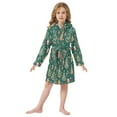 thumbnail image 6 of FORMRS Niños Bathrobe Unisex Hooded Robe Soft Plush Pajamas Sleepwear, Size 10-12T, Green Christmas Gingerbread, 6 of 7